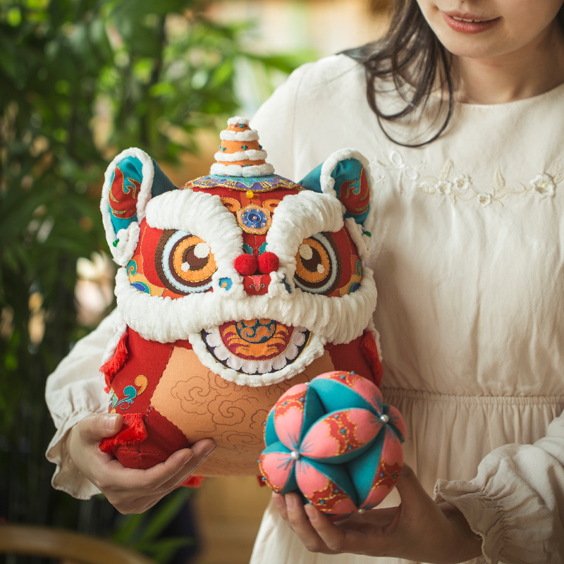 Acarhat DIY комплект за бродирана кукла от плат – нишка за бродерия, стил Нов Китайски, за спалня