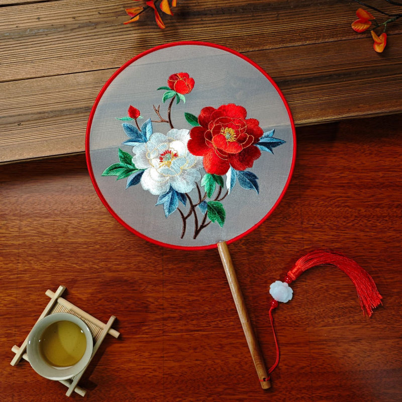 Двойно бродирано ветрило от коприна – Су бродерия, Нов китайски стил, Финален продукт