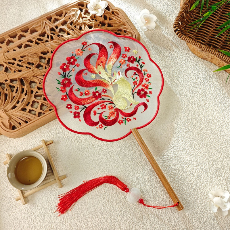 Двойно бродирано ветрило от коприна – Су бродерия, Нов китайски стил, Финален продукт