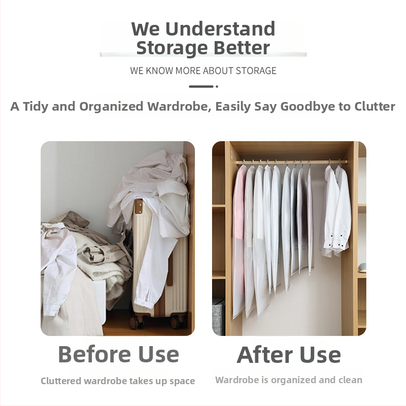 Drabužių dulkių apsaugos maišas - plastikas, dulkių apsauga, modernus paprastas stilius namų saugojimui