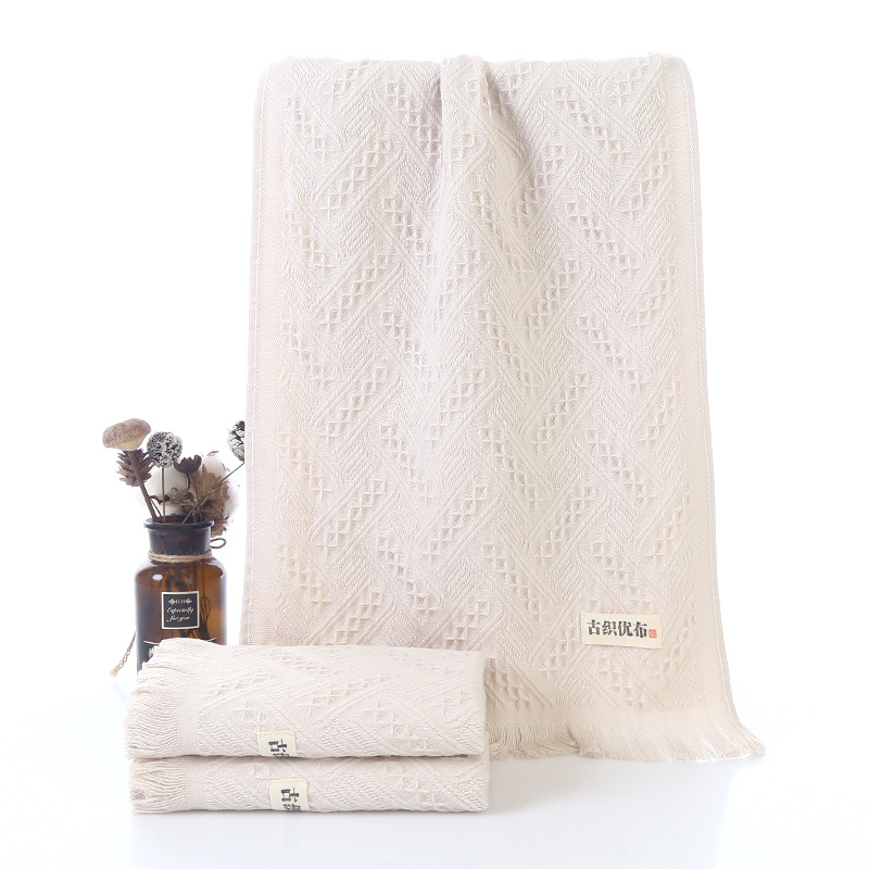 Ručnik za lice od 100% pamuka s jacquard resicama, 32S pređa, obrubljen, 50–80 g, 99% pamuk