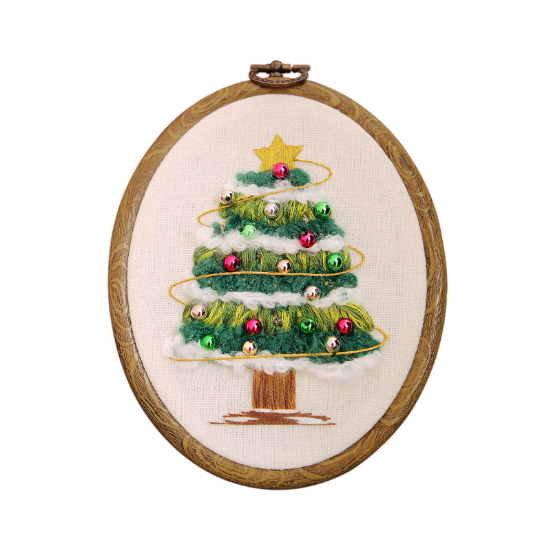 DIY комплект за коледна бродерия за начинаещи – триизмерен мотив на животни, европейски стил, модерен минималистичен дизайн, платнена бродерия, хол/спалня