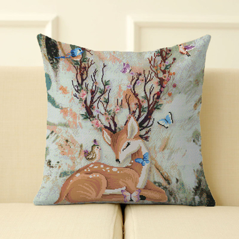 Калъф за възглавница с кръстат брод, тристранно отваряне, 11CT, модел карикатура/аниме, модерен минималистичен стил