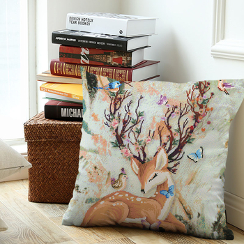Калъф за възглавница с кръстат брод, тристранно отваряне, 11CT, модел карикатура/аниме, модерен минималистичен стил