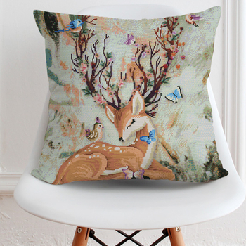 Калъф за възглавница с кръстат брод, тристранно отваряне, 11CT, модел карикатура/аниме, модерен минималистичен стил