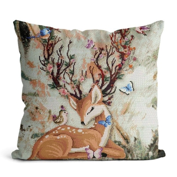 Калъф за възглавница с кръстат брод, тристранно отваряне, 11CT, модел карикатура/аниме, модерен минималистичен стил