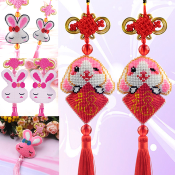 Комплект за кръстат бод върху пластмасова подложка, 14CT, двустранна бродерия, дизайн от китайския вятър, автомобилно окачване