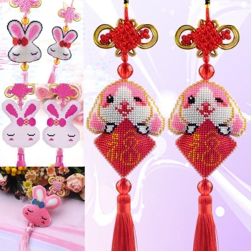 Комплект за кръстат бод върху пластмасова подложка, 14CT, двустранна бродерия, дизайн от китайския вятър, автомобилно окачване