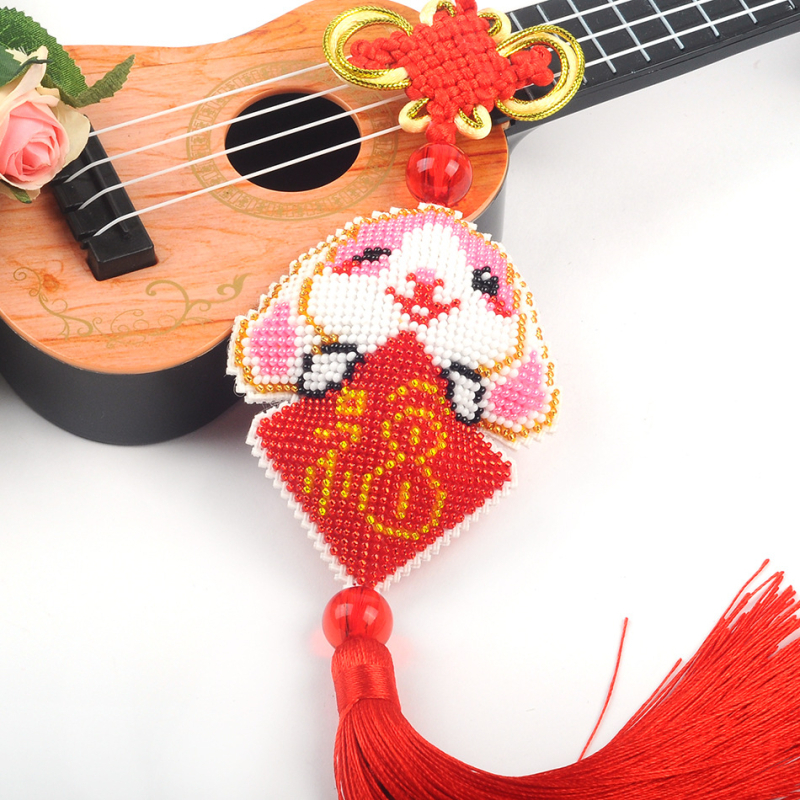 Комплект за кръстат бод върху пластмасова подложка, 14CT, двустранна бродерия, дизайн от китайския вятър, автомобилно окачване