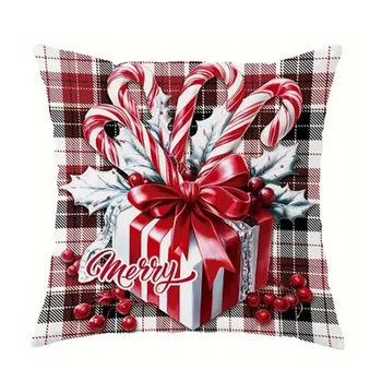 Božićna lanena navlaka za jastuk, dekorativna za dnevni boravak, s otiskom logotipa, moderni minimalistički stil