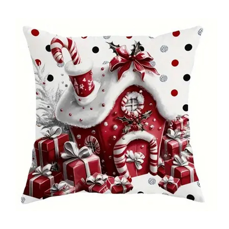 Božićna lanena navlaka za jastuk, dekorativna za dnevni boravak, s otiskom logotipa, moderni minimalistički stil