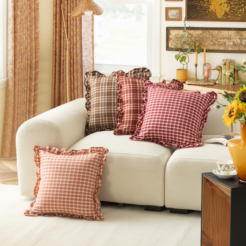 Μαξιλαροθήκη, πολυεστέρας, τετράγωνο σχήμα, αμερικάνικο ρετρό στυλ, χωρίς γέμιση