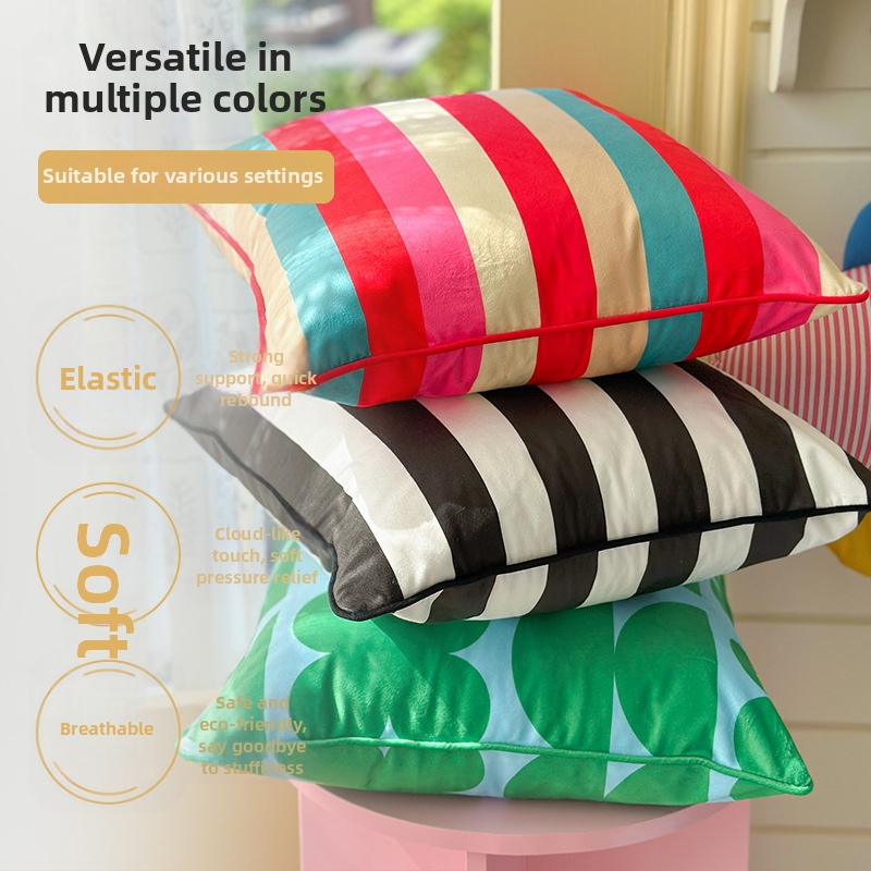 Κάλυμμα μαξιλαριού, ολλανδικό βελούδο, ρίγες, ψηφιακή εκτύπωση, αγροτικό στυλ