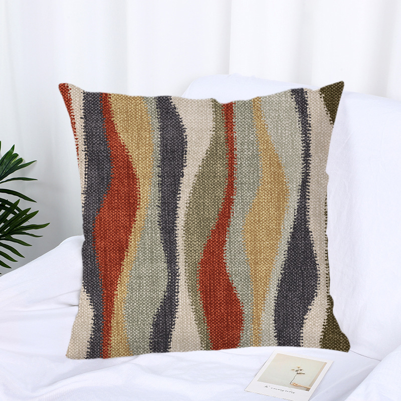 Dekorativna navlaka za kauč u boemskom stilu s apstraktnim linijskim uzorkom, 45×45 cm