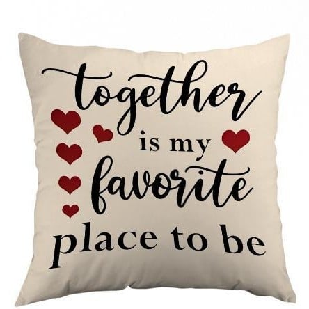 Μαξιλαροθήκη για την Ημέρα του Αγίου Βαλεντίνου, προσαρμόσιμη με ψηφιακή εκτύπωση, πολυεστερικό ύφασμα, μοτίβο με γράμματα και καρδιά