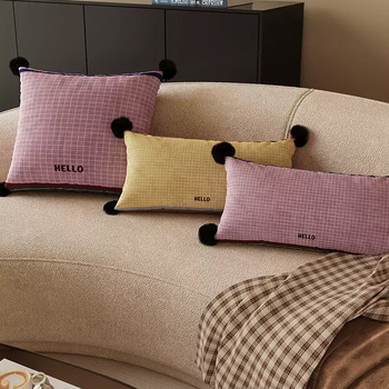 Μαξιλάρι σε Μεσαιωνικό στυλ με καρό μοτίβο, αφαιρούμενο και πλένεται κάλυμμα, γέμισμα PP βάμβακι