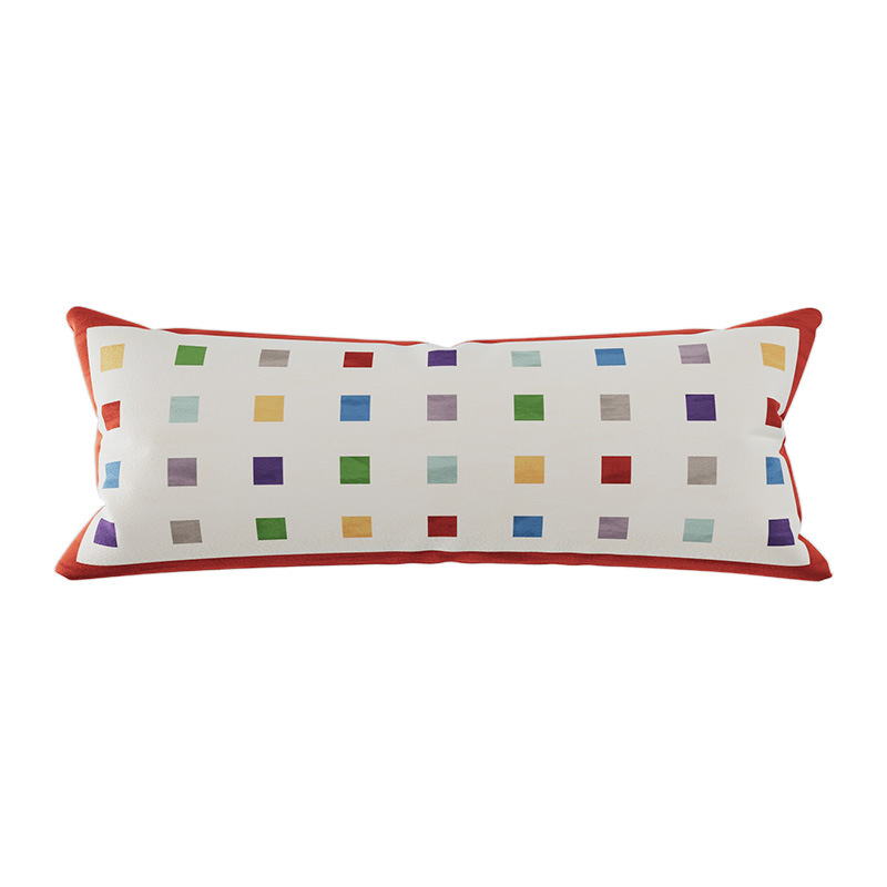 Μοντέρνο μακρύ μαξιλάρι οσφυϊκής στήριξης για σαλόνι, κάλυμμα από ολλανδικό βελούδο, γέμισμα PP βαμβάκι, σχέδια: μονόχρωμο, γεωμετρικό, houndstooth, τετράγωνο