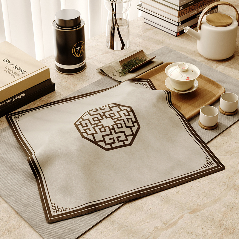 Фланелена прахозащитна покривка за чайни принадлежности в китайски стил – универсална покривка за чайна табла, подходяща за дневна, спалня и офис