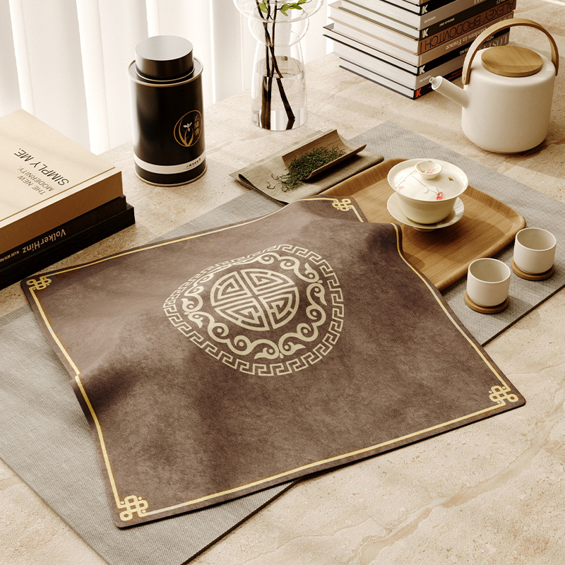 Фланелена прахозащитна покривка за чайни принадлежности в китайски стил – универсална покривка за чайна табла, подходяща за дневна, спалня и офис