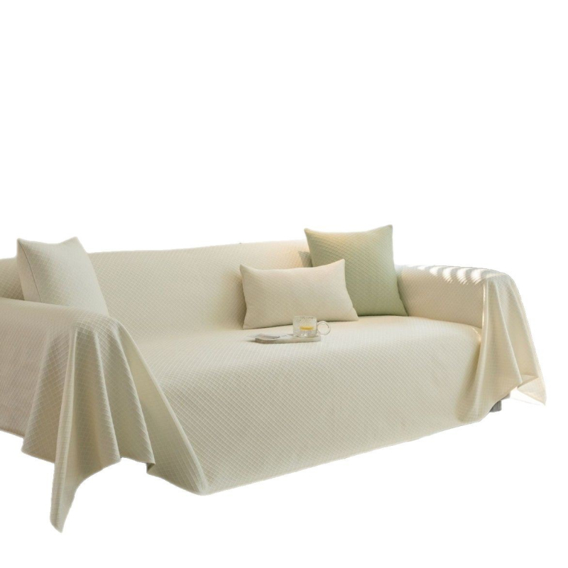 Pokrov za trosjed kauč, osvježavajući svilenkasti materijal, nordijski stil, protuklizni, potpuno pokrivanje