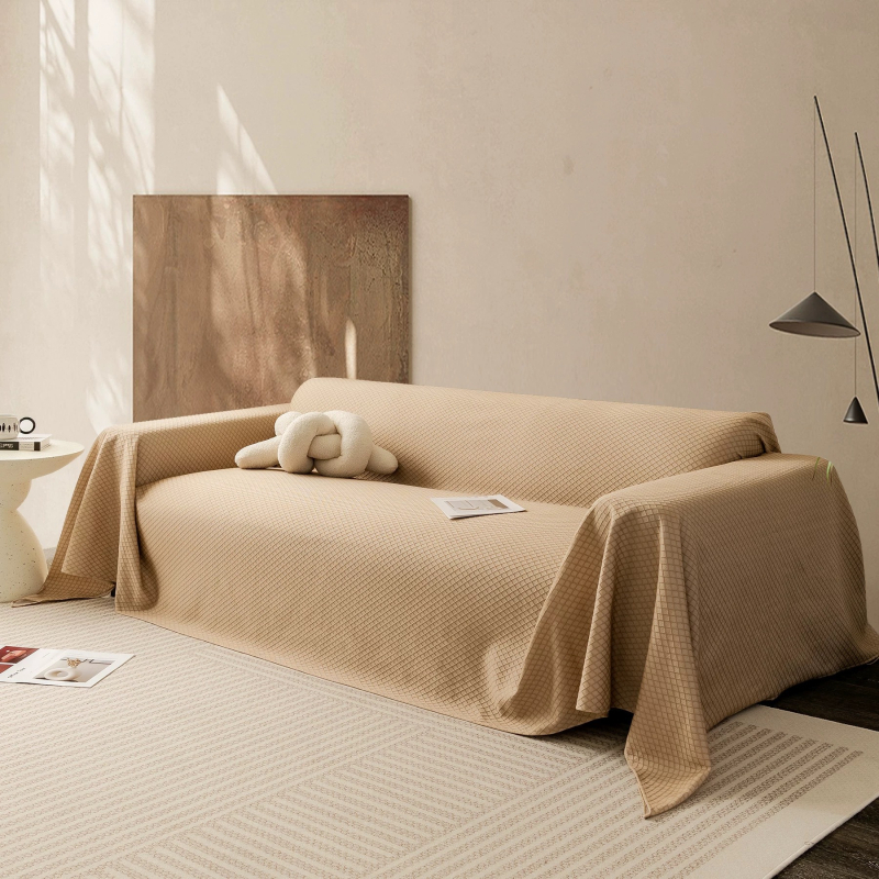 Pokrov za trosjed kauč, osvježavajući svilenkasti materijal, nordijski stil, protuklizni, potpuno pokrivanje