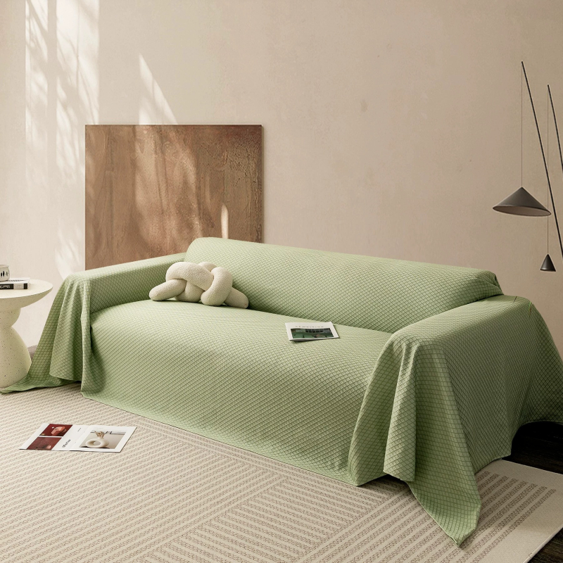 Pokrov za trosjed kauč, osvježavajući svilenkasti materijal, nordijski stil, protuklizni, potpuno pokrivanje