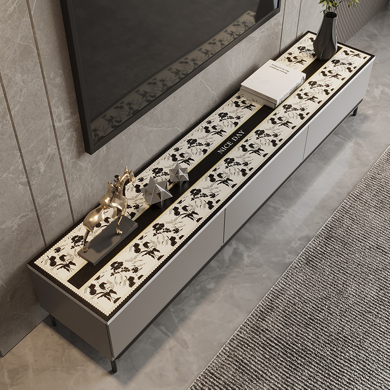 Zaštitna podloga za TV ormarić, komodu, ormar za cipele i ormar za vino – vodootporna, protuklizna, otporna na ulje, toplinska izolacija; minimalistički cvjetni uzorak