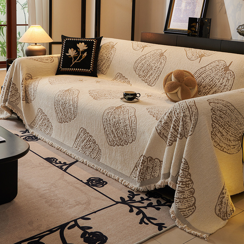 Flanel pokrivač za kauč, retro stil, uzorak biljaka i cvijeća, pogodna za kombinirani kauč, mogućnost prilagodbe