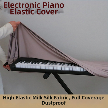 Elastinė dulkių gaudyklė elektroninei klaviatūrai su 61/71/88 klavišais, Milk Silk audinys, paprastas modernus stilius
