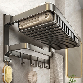 Баня: мрежест рафт за съхранение с безпробивни самозалепващи куки, стоманена конструкция, товар 5 кг, 1 ниво, спрей-пластмасово покритие, Grids Lysdan