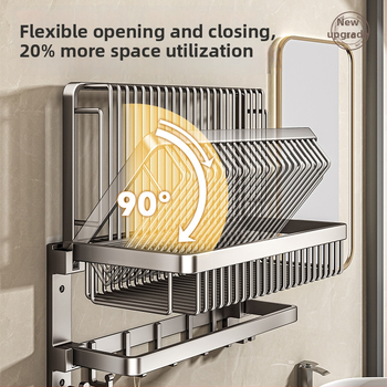 Баня: мрежест рафт за съхранение с безпробивни самозалепващи куки, стоманена конструкция, товар 5 кг, 1 ниво, спрей-пластмасово покритие, Grids Lysdan