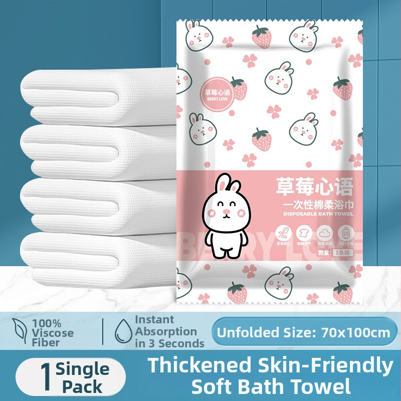 Ühekordne reisirätikute ja vannirätikute komplekt, paksendatud mikrokiud, 53,9% viskoos ja 46,1% polüestrit, lihtne kudumine, vee imendumine 0–5 s