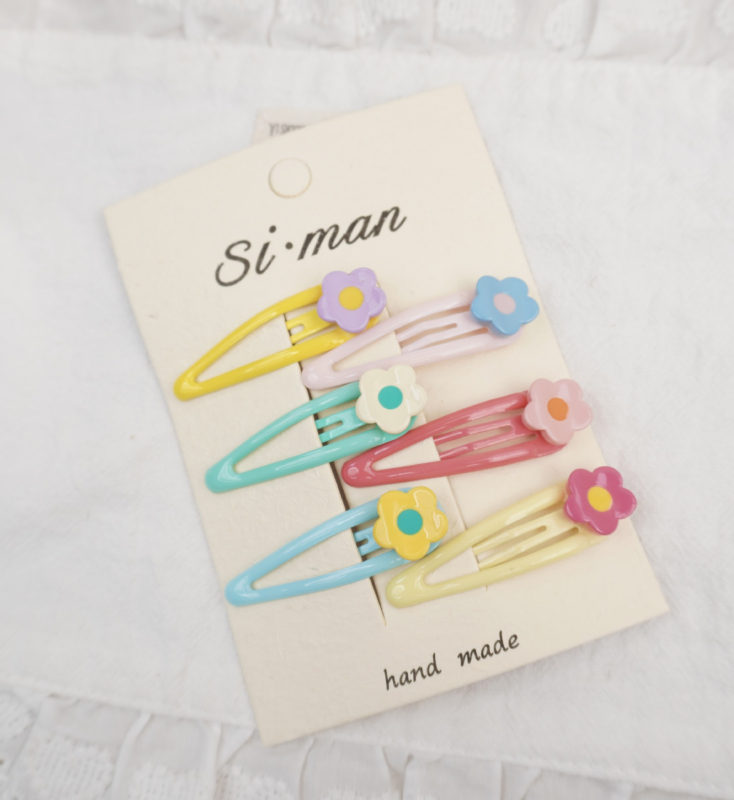 Κλάμερ μαλλιών με φλοραλ μοτίβο, κράμα, χειροποίητο, για παιδιά 3-6 ετών