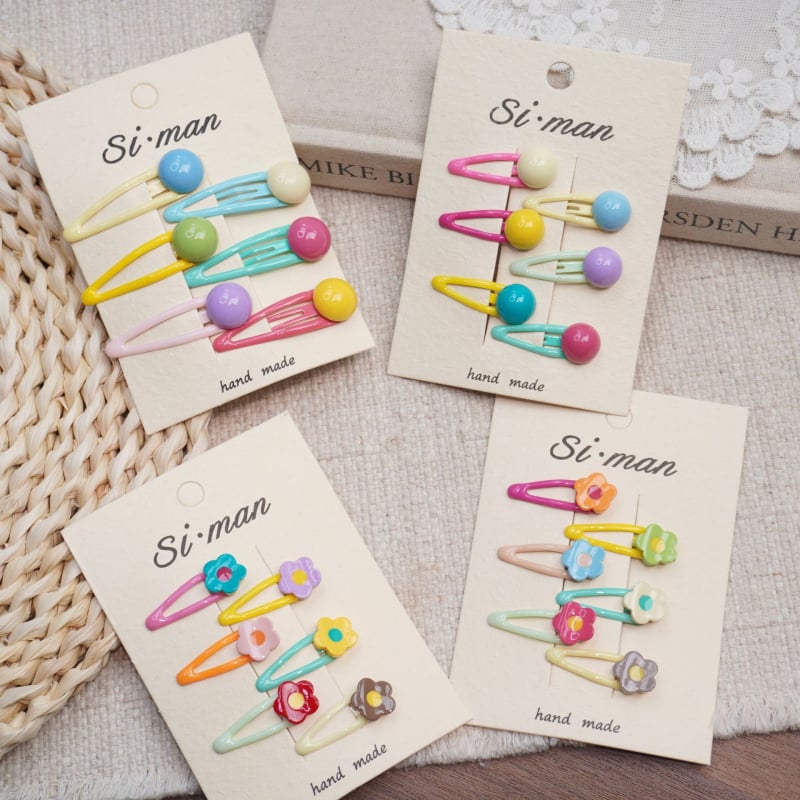 Κλάμερ μαλλιών με φλοραλ μοτίβο, κράμα, χειροποίητο, για παιδιά 3-6 ετών