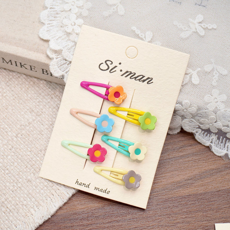 Κλάμερ μαλλιών με φλοραλ μοτίβο, κράμα, χειροποίητο, για παιδιά 3-6 ετών