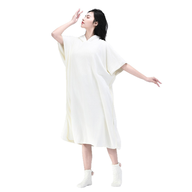 Halat de baie cu glugă din coral fleece, uscare rapidă, pentru adulți, unisex, vară — Miffy, 85% poliester, greutate 140g/420g