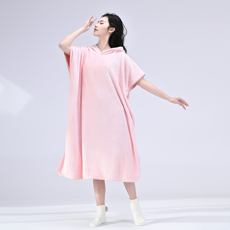 Halat de baie cu glugă din coral fleece, uscare rapidă, pentru adulți, unisex, vară — Miffy, 85% poliester, greutate 140g/420g