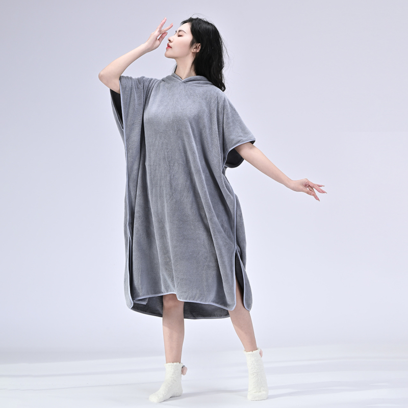 Halat de baie cu glugă din coral fleece, uscare rapidă, pentru adulți, unisex, vară — Miffy, 85% poliester, greutate 140g/420g