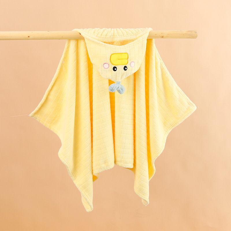 Dječji kupaći kaput s kapuljačom - potpuno pokrivanje tijela, apsorbirajući coral fleece, 200–300 g, 150D