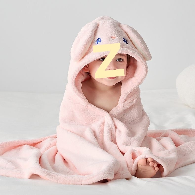 Dječji pončo ručnik za kupanje od koralnog flekse s kapuljačom, karikatura dizajn, upija i topao; materijal: koralni fleece, vlakna 150 d, perivo; kategorija: ručnik za kupanje/plaža
