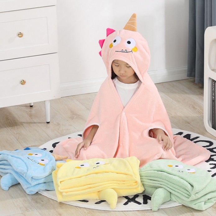 Dječji ručnik za kupanje s kapuljačom od Coral Fleece, 150D, težina 300–400 g, bez prilagođavanja