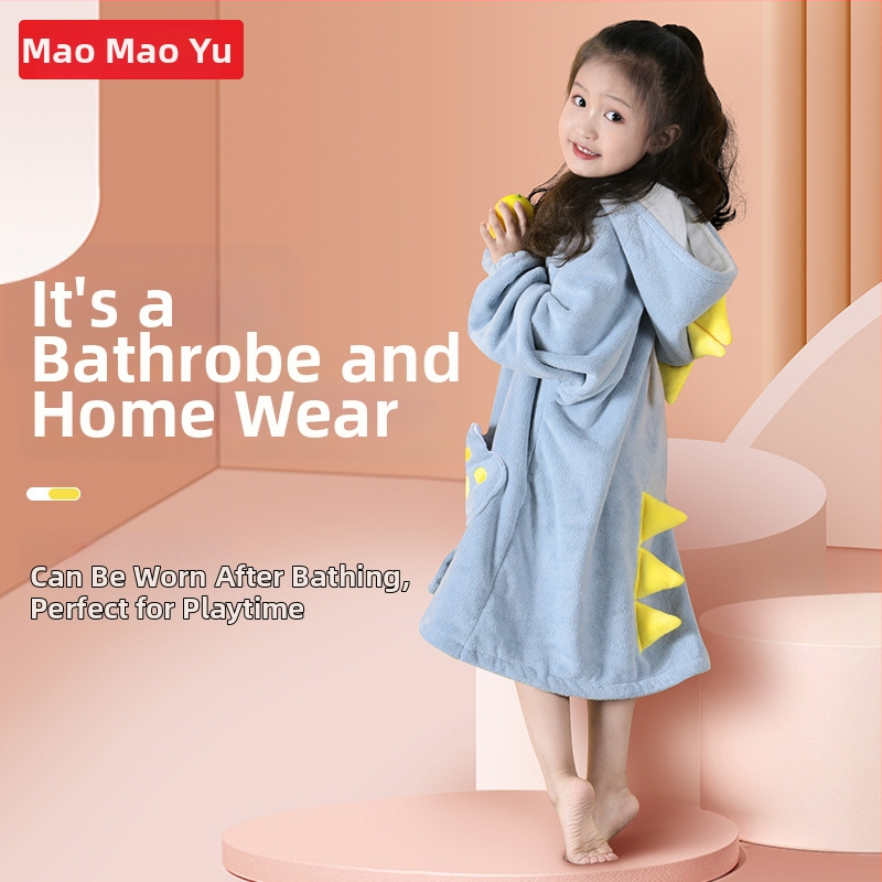 Halat de baie pentru copii din coral fleece, gros, absorbant, pentru iarnă, 480–580 g, 100% poliester, Unisex