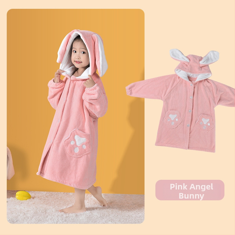 Halat de baie pentru copii din coral fleece, gros, absorbant, pentru iarnă, 480–580 g, 100% poliester, Unisex