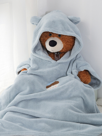 Laste kapuutsiga vannirätik mantel, Cartoon disain, korallveluur, imav, sobib imikutele ja väikelastele (1–3 aastat)