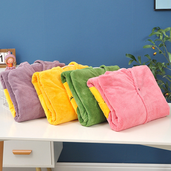 Halat de baie cu glugă din fleece coral pentru adulți și copii (Vară · Femei · 550 g)