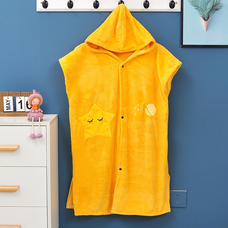 Halat de baie cu glugă din fleece coral pentru adulți și copii (Vară · Femei · 550 g)