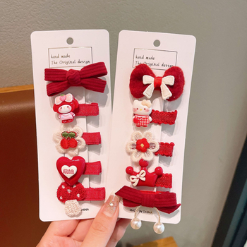 Κοριτσίστικη καρφίτσα μαλλιών με φιόγκο, πλεκτό νήμα plush, χειροποίητο αξεσουάρ για παιδιά 3–10 ετών