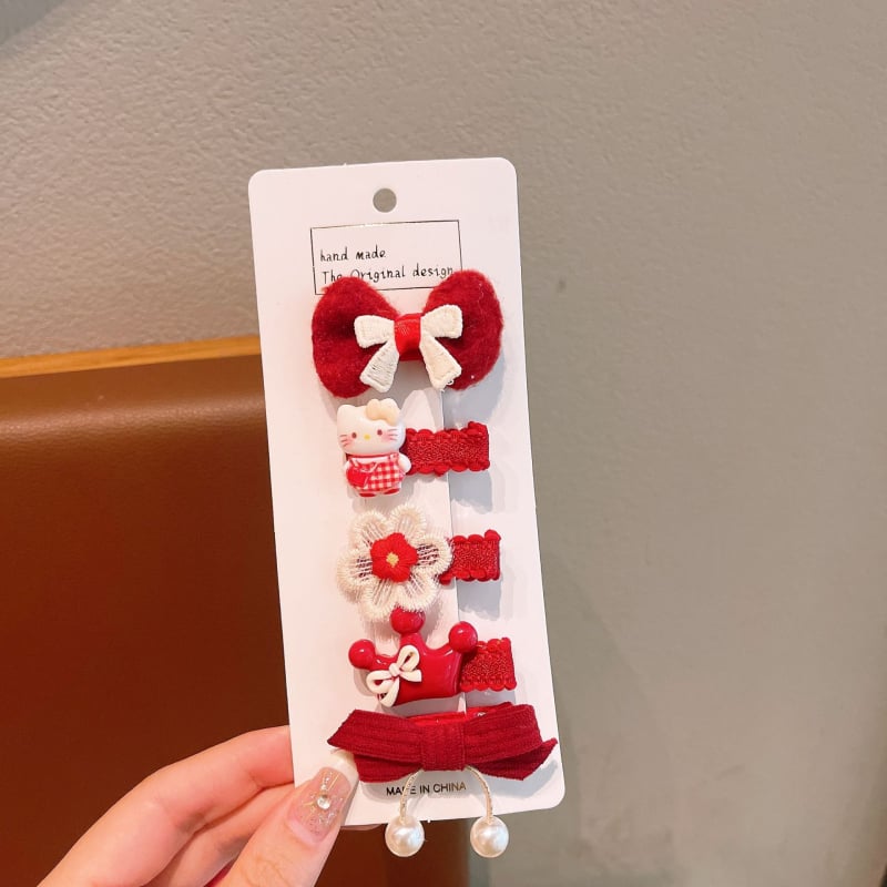 Κοριτσίστικη καρφίτσα μαλλιών με φιόγκο, πλεκτό νήμα plush, χειροποίητο αξεσουάρ για παιδιά 3–10 ετών