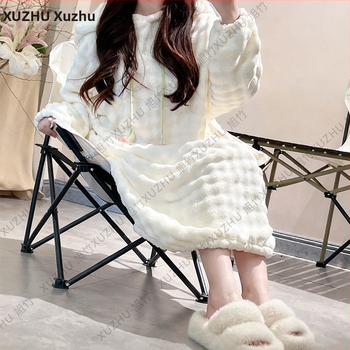 Halat de baie purtabil, absorbant, cu glugă și mâneci lungi; material întărit, prietenos cu pielea, pentru iarnă.