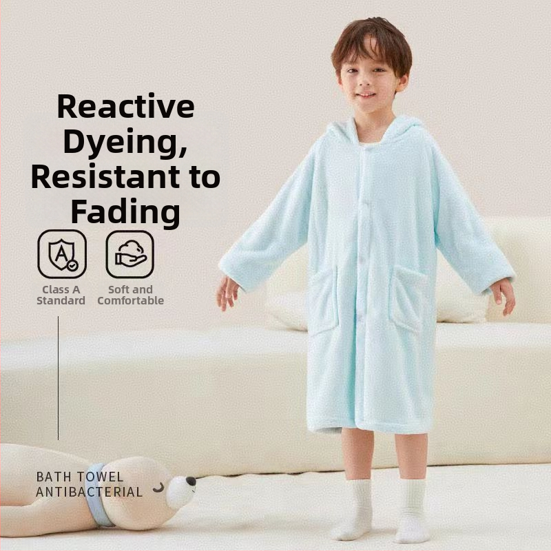 Laste korallfliisi vannirõivas, kantav mantja-sarnane disain, 85% polüester / 15% nailon, unisex